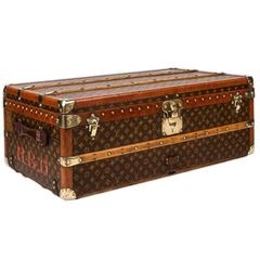 Vintage 20th Century Louis Vuitton Monogram Courier, Steamer Trunk, circa 1930