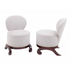 Pair of Low Chairs, Italy, Mid-20th Century
