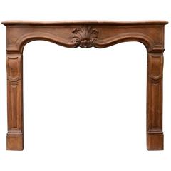 Vintage French Louis the 15th Style Oakwood Fireplace, 20th Century