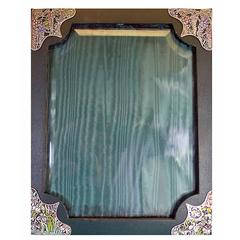 Large Japanese Sterling Silver, Enamel and Leather Photograph Frame, circa 1900