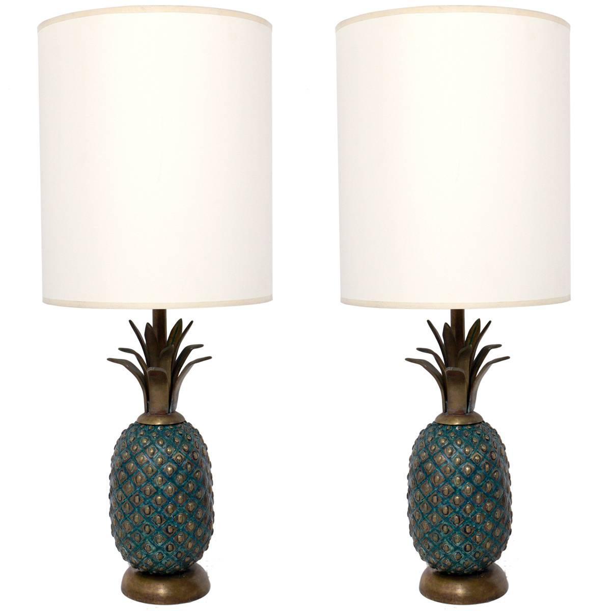 Bronze Pineapple Lamps by Pepe Mendoza at 1stdibs