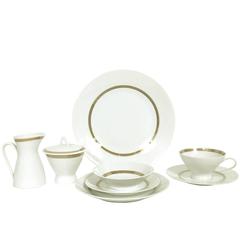 Retro Elegant "Taupe Band" China Set by Rosenthal, Complete Set for 12 