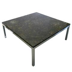 Midcentury Knoll-Style Marble-Top Cocktail Table
