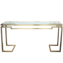 Stylish French 1970s Brass Console Table by Guy Lefevre for Maison Jansen