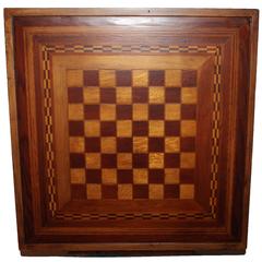 Antique Early 20th Century Reversible Inlaid Wood Gameboard