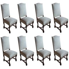 Set of Eight Antique Os Du Mouton Chairs