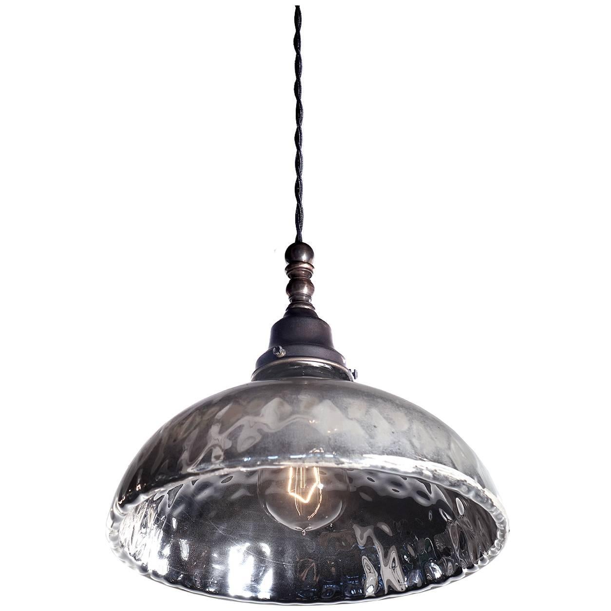Oversized Mercury Glass Pendants at 1stDibs