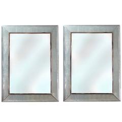 Spectacular pair of mirrors, Murano glass, decorative cubes, circa 2010, Italy.