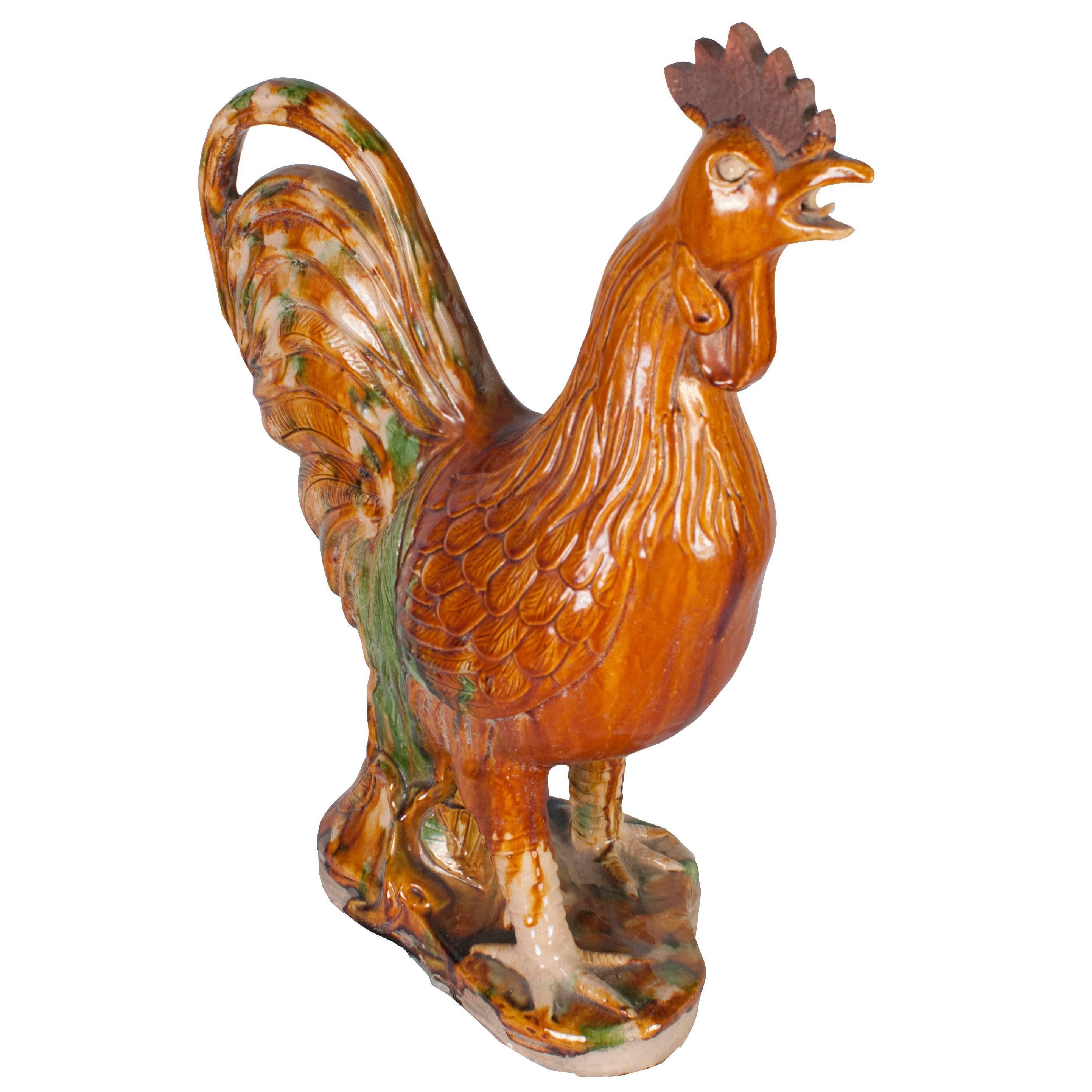 Painted Terra Cotta Rooster