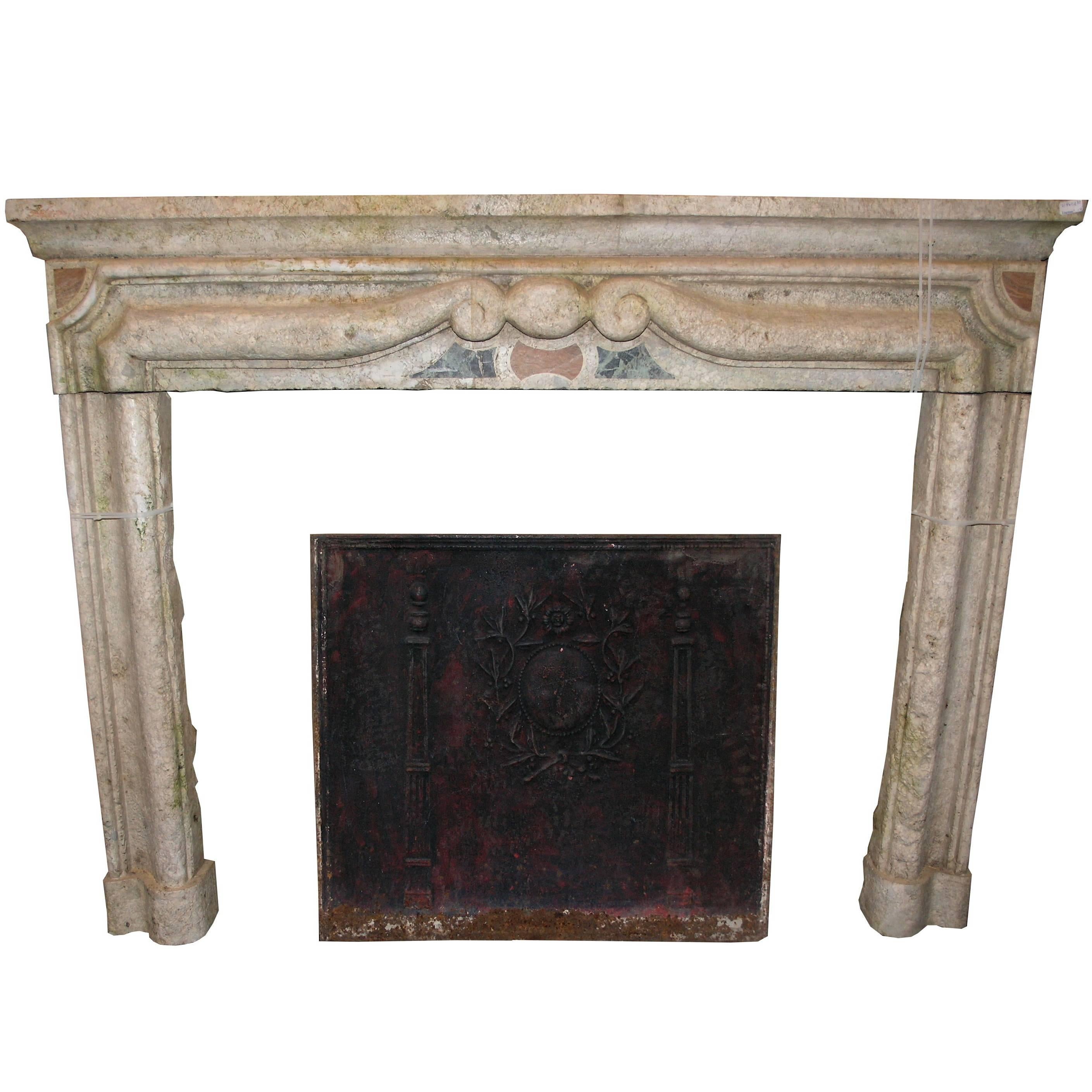 Antique Gassino's Marble Fireplace Mantel