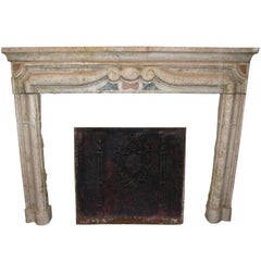 Antique Gassino's Marble Fireplace Mantel