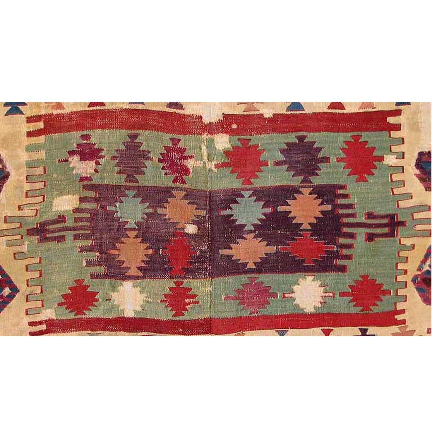 Antique Kilim Fragment Mounted from Central Anatolia, 18th Century For Sale