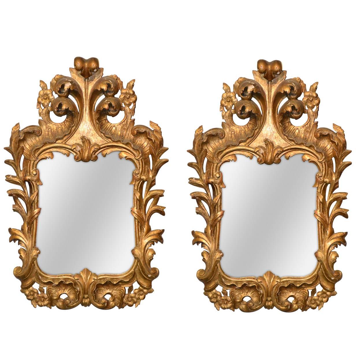Pair of 19th Century Italian Giltwood Mirrors