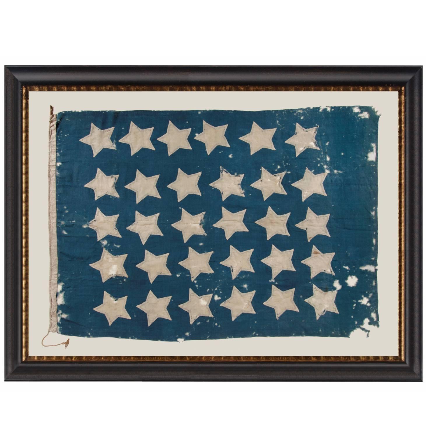U.S Navy Jack With 30 Stars, Entirely Hand-Sewn, Pre-Civil War Example