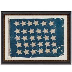 Antique U.S Navy Jack With 30 Stars, Entirely Hand-Sewn, Pre-Civil War Example