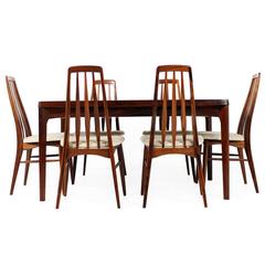 Beautiful 1960s Danish Rosewood Dining Table & Chairs, N. Koefoed & H. Kjaernulf
