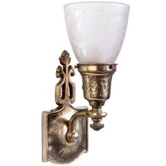 Silver Plated Single Arm Sconce Attributed to Oscar Bach, circa 1920