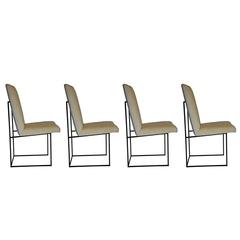 Set of Four Milo Baughman Bronze Dining Chairs by Thayer Coggin 8