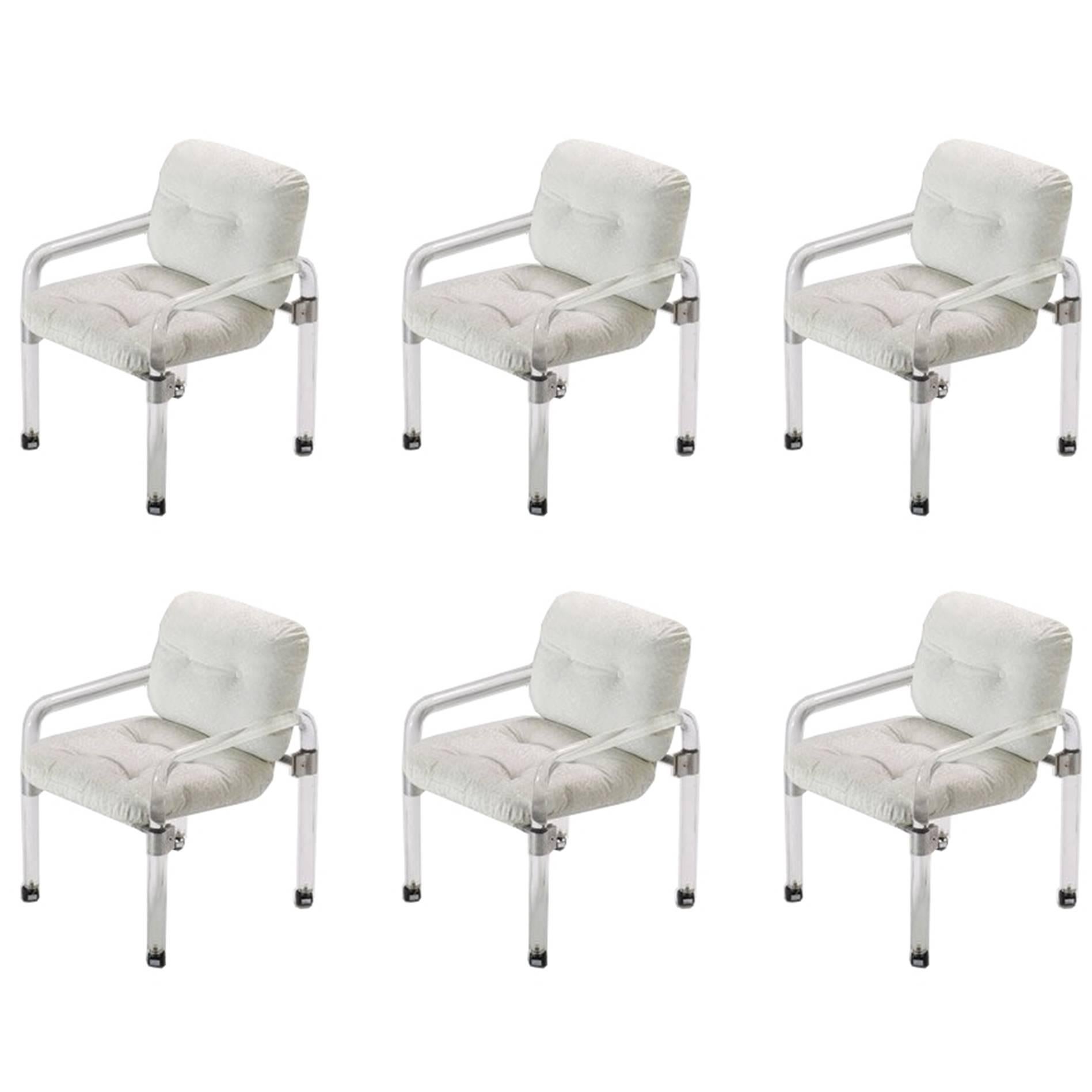 Set of Six "Pipe Line Series II Chairs" in Molded Lucite by Jeff Messerschmidt