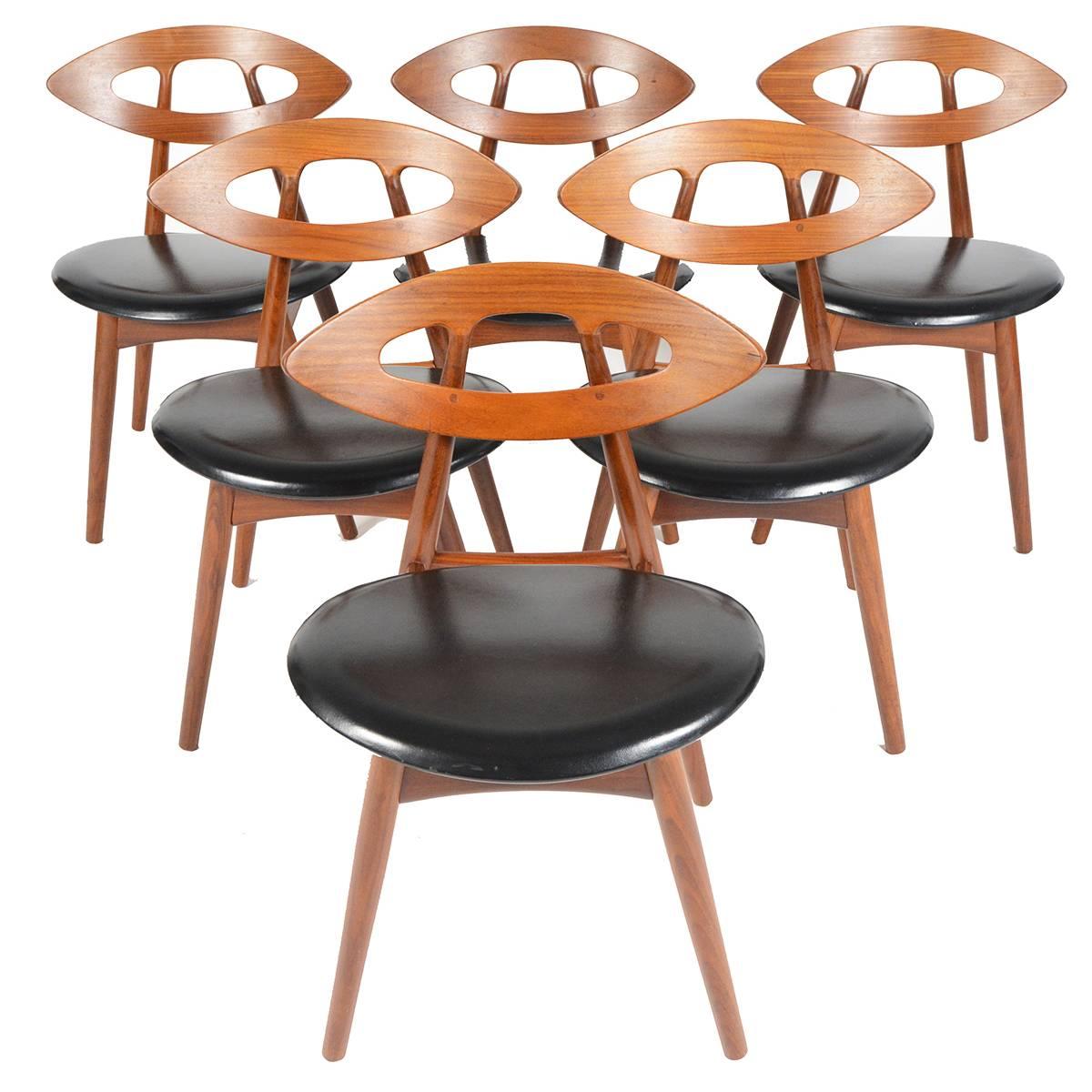 Set of Six Ejvind A. Johansson Eye Dining Chairs