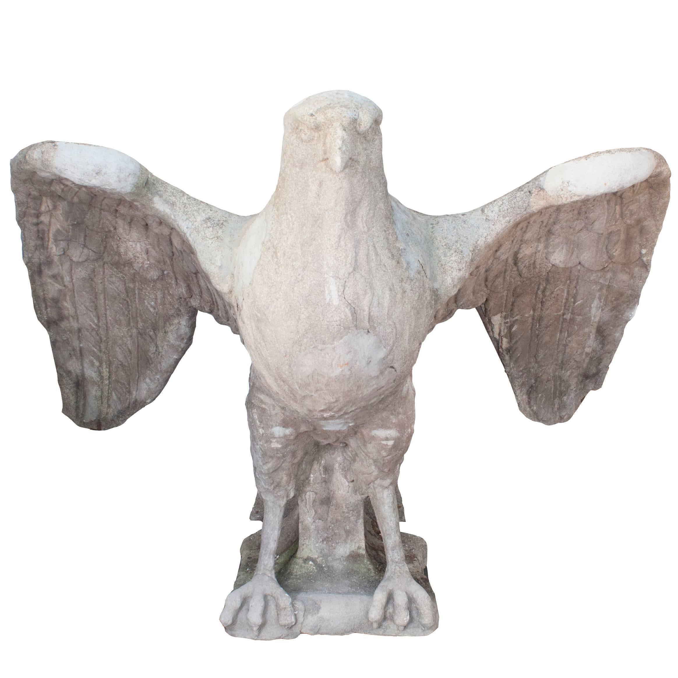Very Large Cement Eagle Garden Ornament For Sale
