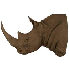 Massive Faux African Taxidermy Acrylic Hanging Rhino Head