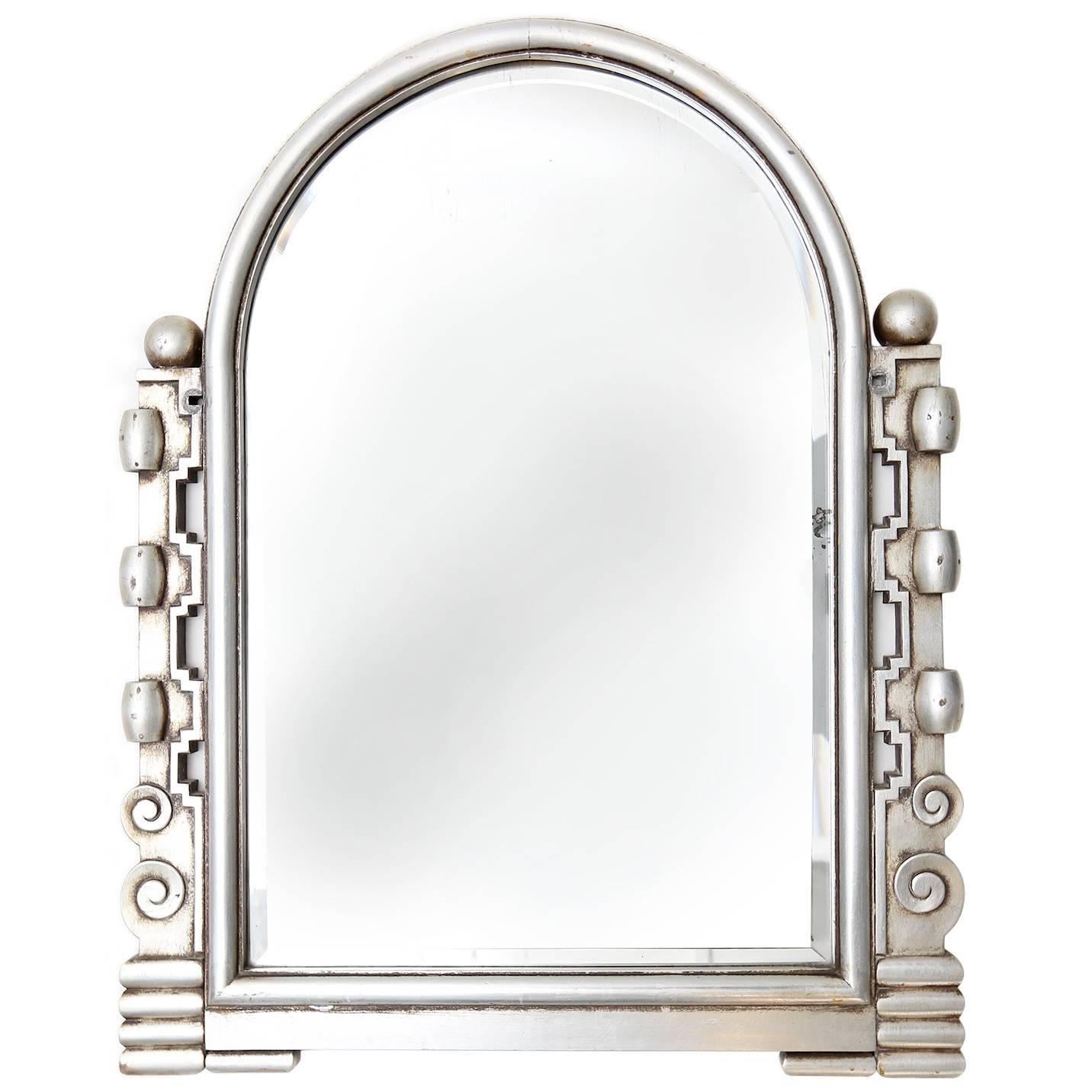Art Deco Silver Giltwood Mirror