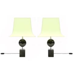 Philippe Barbier green Table Lamps seventies