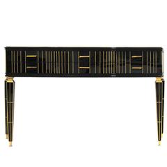 Commode Covered in Black Murano Glass