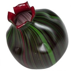 Filigree Spirit Fruit  in Green and Red glass canes by Jeremy Maxwell Wintrebert