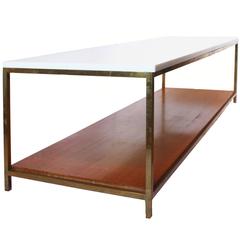 Mid-Century Bronze and Vitrolite Coffee Table by Paul McCobb