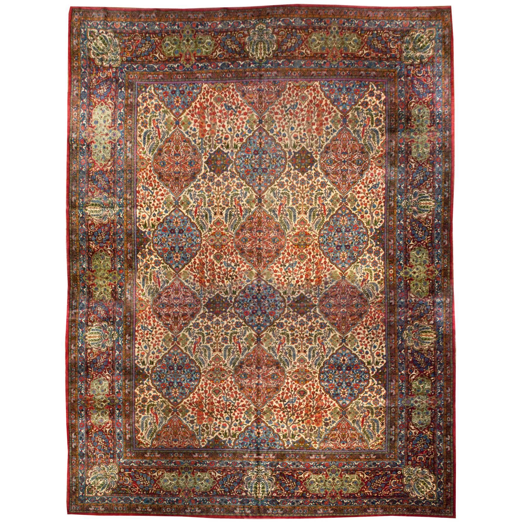 19th Century Yazd Rug For Sale