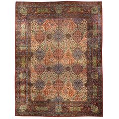 Yazd-Teppich aus dem 19. Jahrhundert