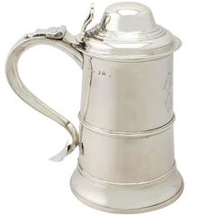 Sterling Silver Quart Tankard by Peter and Ann Bateman - Antique George III