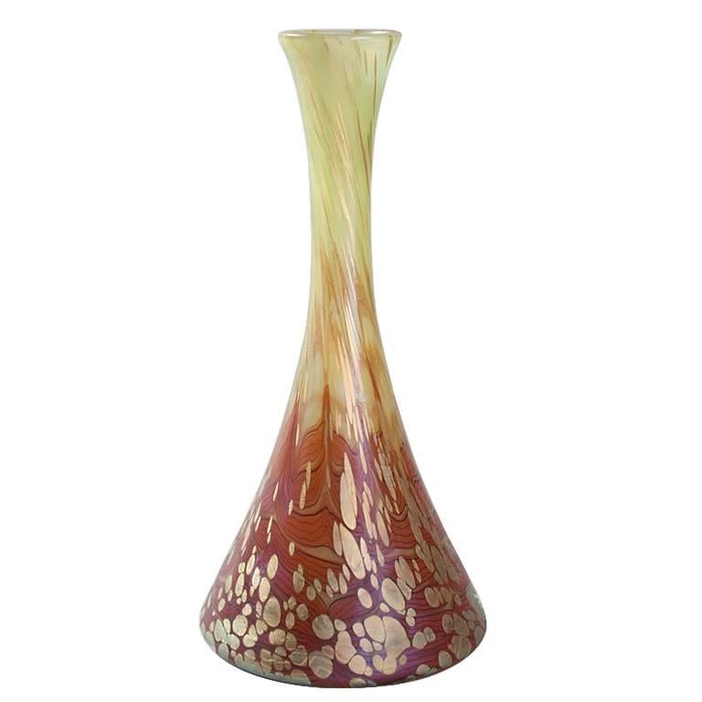 Austrian Jugendstil Glass Vase by Loetz