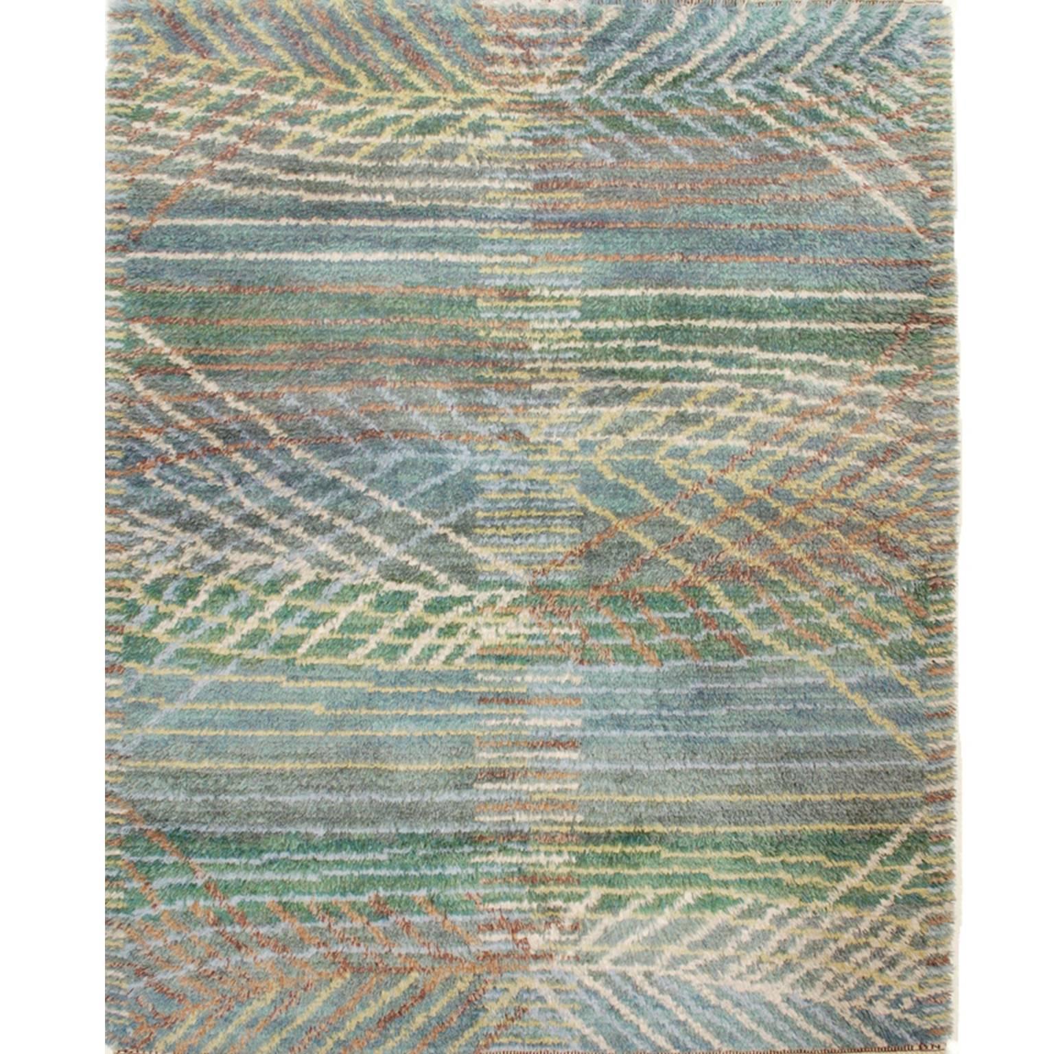  Mid-Century Marta Maas-Fjetterström AB Swedish Rug Signed by Barbro Nilsson For Sale