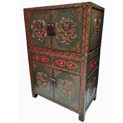 Hand-Painted Tibetan Dragon Cabinet