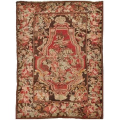 Small Antique Hand Knotted Wool Caucasian Karabaq Rug
