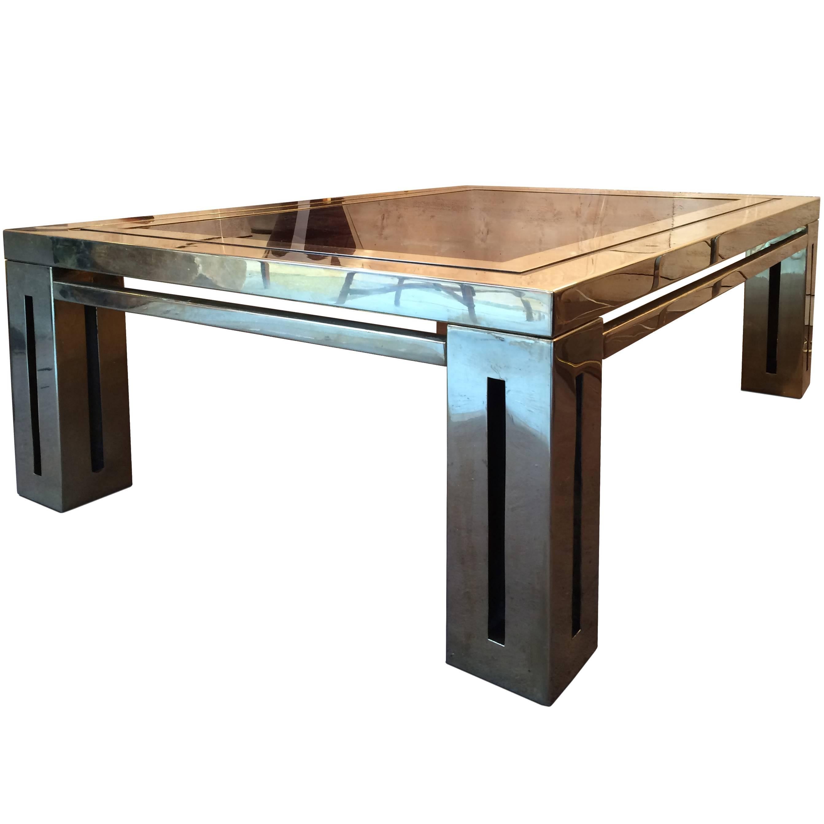 Brass Coffee Table by Mercier Frères For Sale