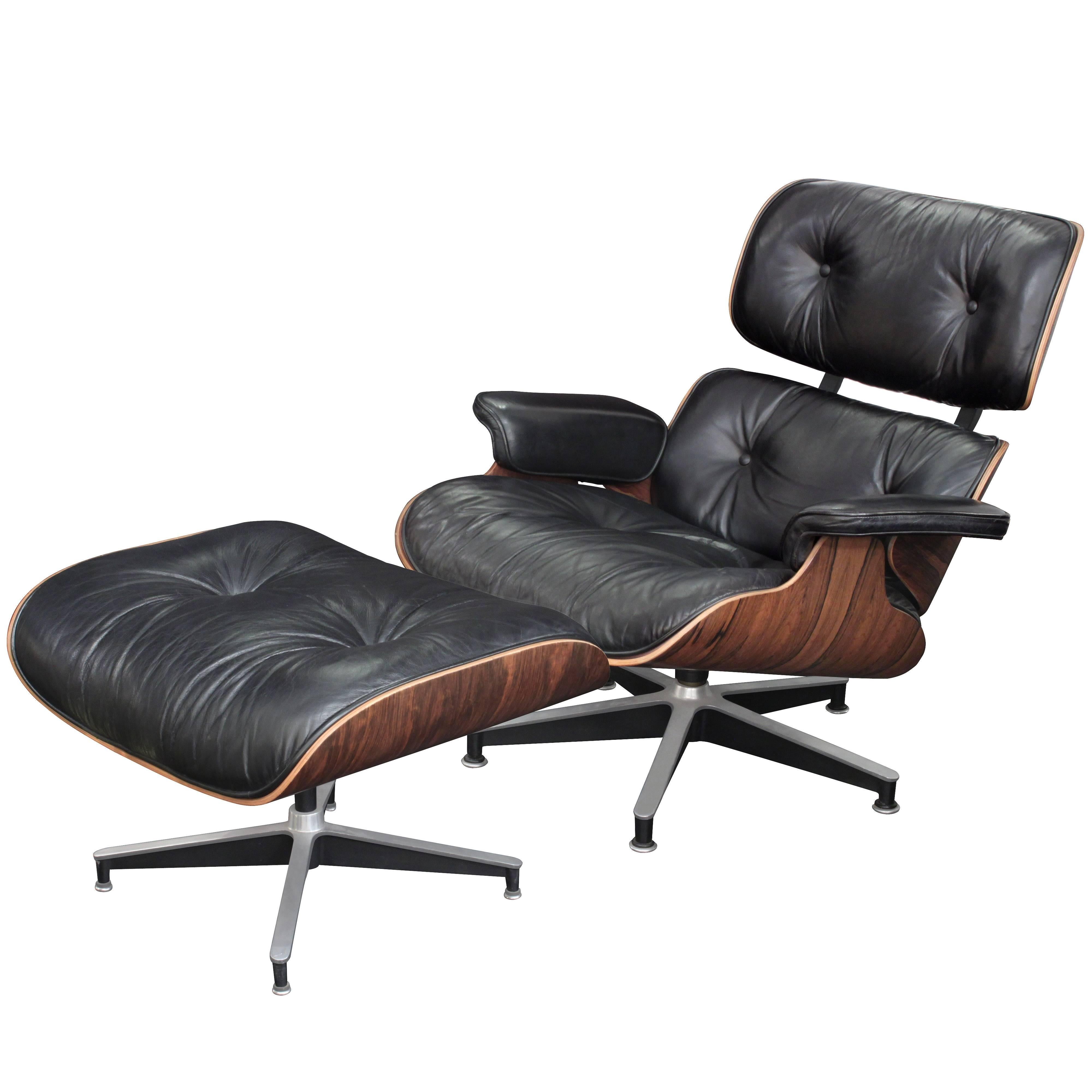 Iconic Lounge Chair and Ottoman by Charles and Ray Eames for Herman Miller