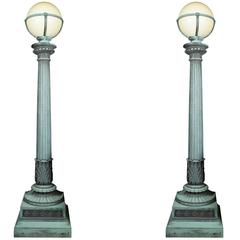 Pair of Cast Bronze Entry Lamps 10