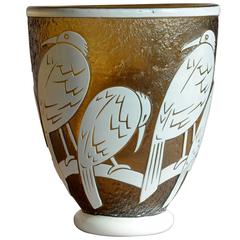 Daum Nancy Acid Etched Art Deco Vase Daum Nancy Acid Etched Art Deco Vase