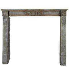 19th Century Bicolor Marble Stone Fireplace Mantel