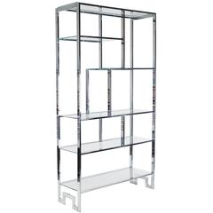 Mid-Century Modern Chrome and Glass Etagere after Milo Baughman