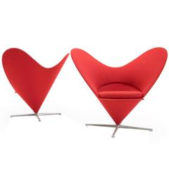Pair of Heart Cone Lounge Chairs by Verner Panton