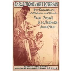 French Art Nouveau Period Art Exhibition Poster by Victor Prouve, 1910 3