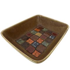 Italian Polychrome Ceramic Dish by Guido Gambone, circa 1960 5
