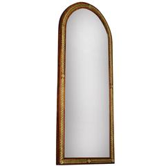 French 19th Century Louis XVI Style Mahogany and Ormolu Wall Mirror