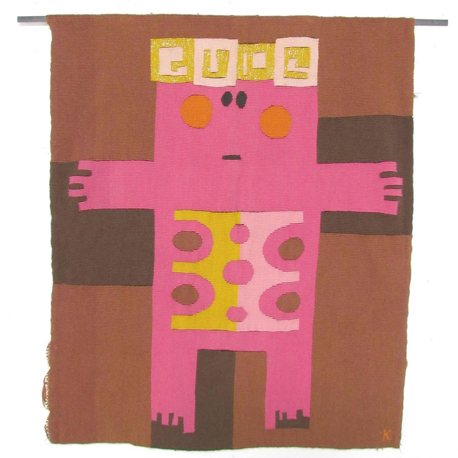 MidCentury Modern Textile Art Handweaving in Manner of Alexander