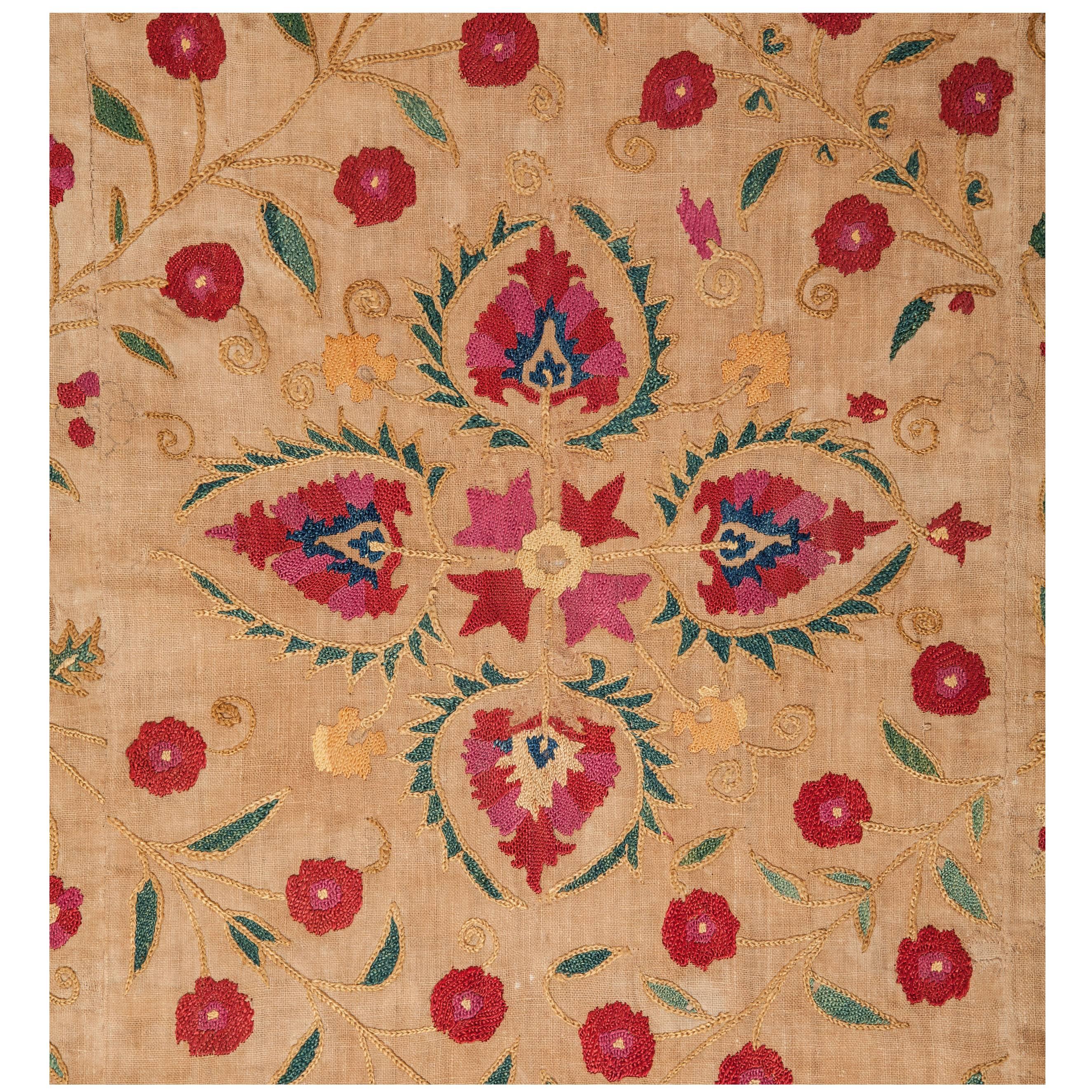 Antique Uzbek Embroidey or Suzani, Central Asia, 19th Century For Sale